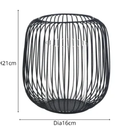 Akia sort metal lanterne 21cm