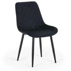 Amina - spisebordsstol i sort velour