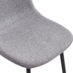 Anna spisebordsstol - Grå tekstil med sorte ben
