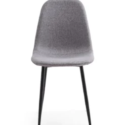Anna spisebordsstol - Grå tekstil med sorte ben