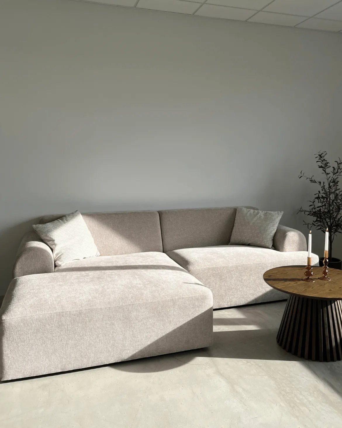 Arianna chaiselong sofa cream - Venstrevendt