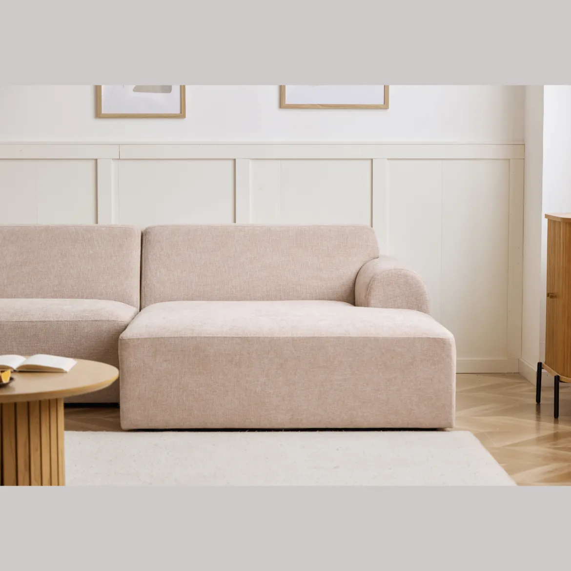 Arianna chaiselong sofa cream - Venstrevendt