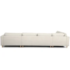 Brandy - højrevendt u-sofa i beige med chaiselong - L: 366 x D: 211 x H: 80 cm