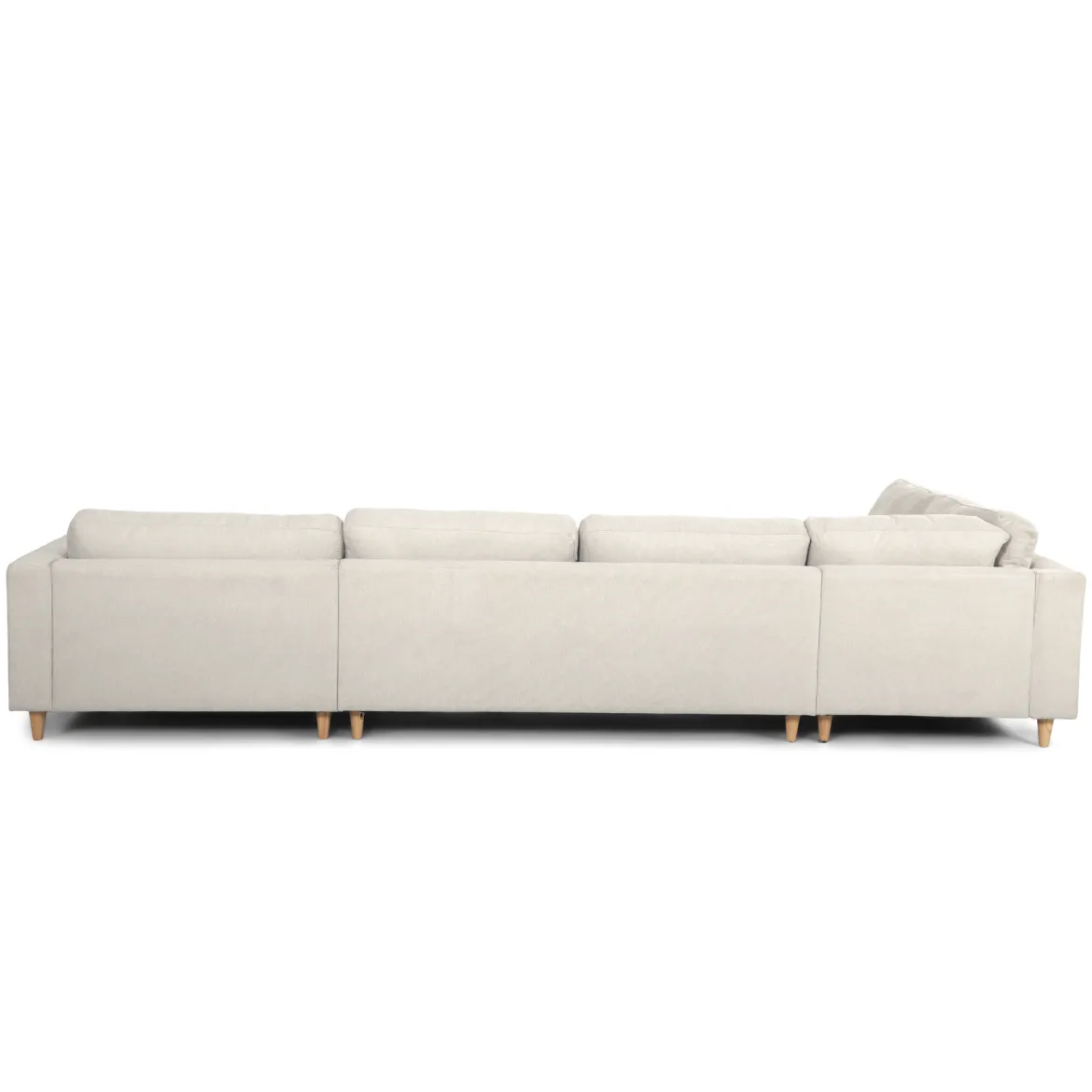 Brandy - højrevendt u-sofa i beige med chaiselong - L: 366 x D: 211 x H: 80 cm