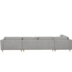 Brandy - højrevendt u-sofa i grå med chaiselong - L: 366 x D: 211 x H: 80 cm