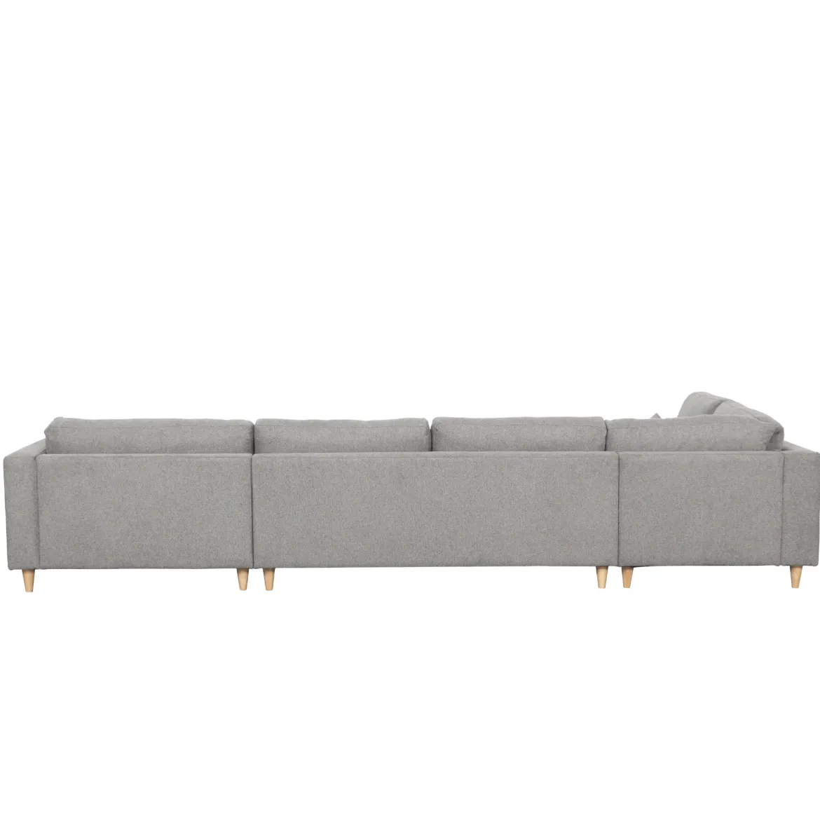 Brandy - højrevendt u-sofa i grå med chaiselong - L: 366 x D: 211 x H: 80 cm