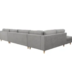 Brandy - højrevendt u-sofa i grå med chaiselong - L: 366 x D: 211 x H: 80 cm