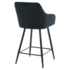 Carlo - barstol sort velour med armlæn 65 cm