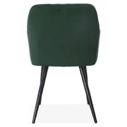 Carlo spisebordsstol - Grøn velour med armlæn