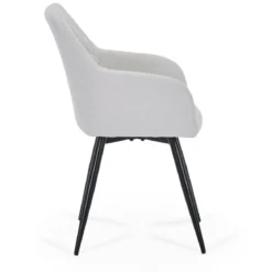Carlo spisebordsstol - Hvid boucle med drejefunktion 360 grader