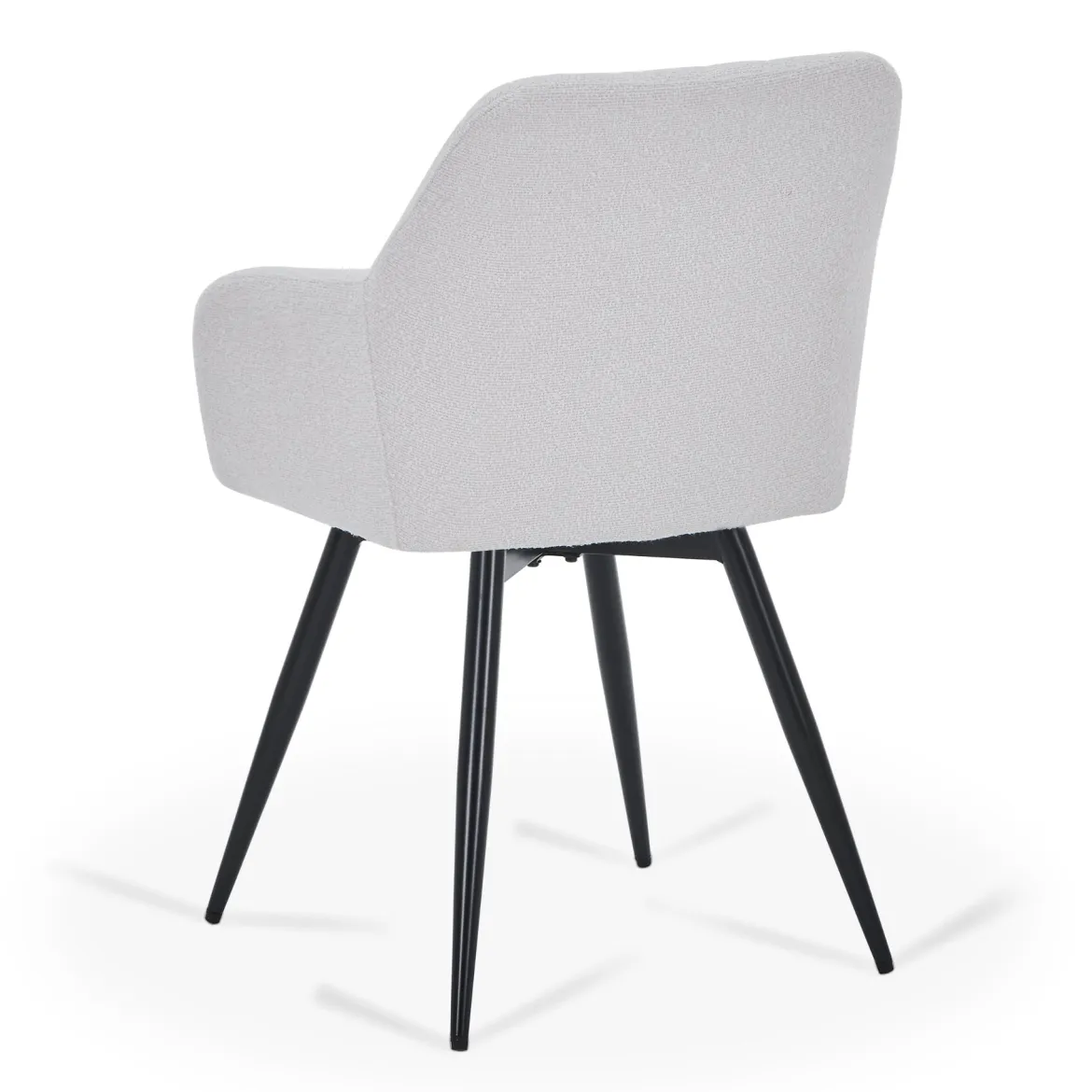 Carlo spisebordsstol - Hvid boucle med drejefunktion 360 grader