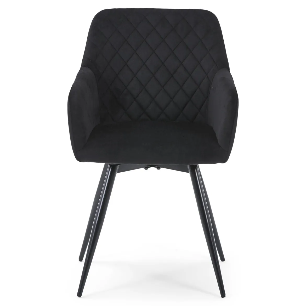 Carlo spisebordsstol - Sort velour med drejefunktion 360 grader