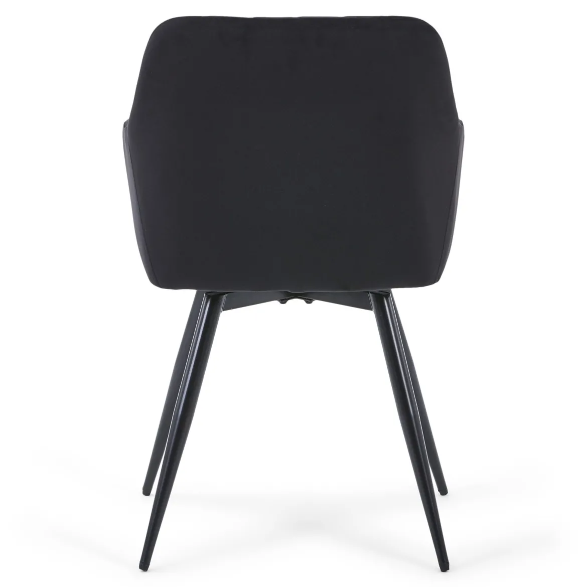 Carlo spisebordsstol - Sort velour med drejefunktion 360 grader
