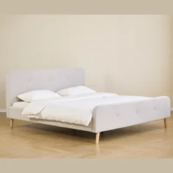 Christian seng i beige 180x200 cm inkl. sengelameller og madrasser