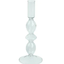 Cora glas lysestage grå 20 cm