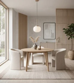 Daniella spisebordsstol med armlæn i beige