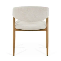 Ebba spisebordsstol - Beige tekstil med ben i egelook