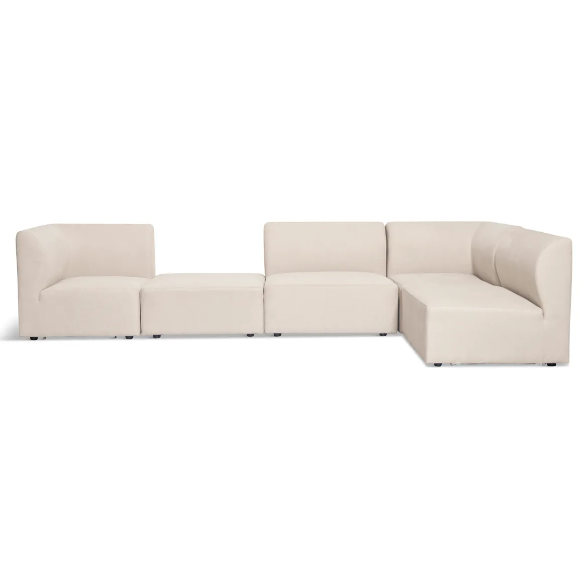 Emilia modulsofa i beige 4 moduler med højre- og venstrevendt chaiselong L: 328 X D: 158 X H: 72 cm