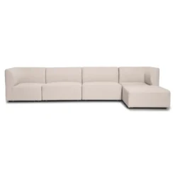 Emilia modulsofa i beige 4 moduler med højre- og venstrevendt chaiselong L: 328 X D: 158 X H: 72 cm