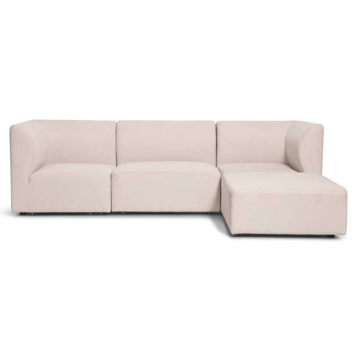 Emilia modulsofa i beige 3 moduler højre- og venstrevendt chaiselong L: 243 X D: 158 X H: 72 cm