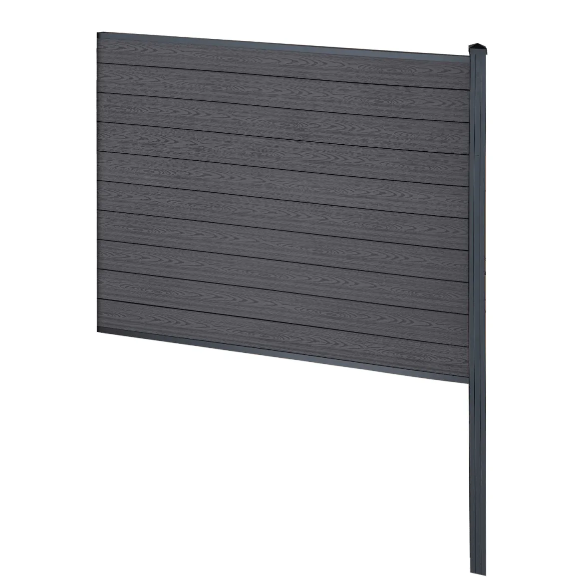 Finley komposithegn afslutningsmodul - H: 150 x L: 185 cm - Antracitgrå/sort