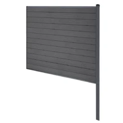 Finley komposithegn afslutningsmodul - H: 180 x L: 185 cm - Antracitgrå/sort