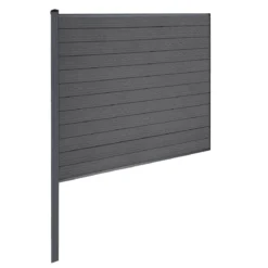 Finley komposithegn midtermodul - H: 180 x L: 185 cm - Antracitgrå/sort