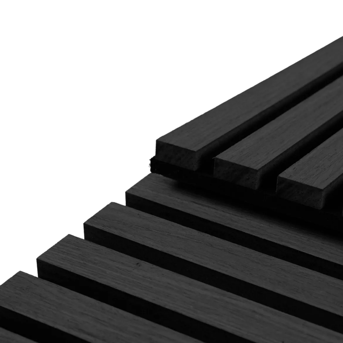 Fleksibel akustikpanel i sort egetræsfiner 1200x520x18 mm