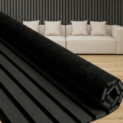 Fleksibel akustikpanel i sort egetræsfiner 2400x520x18 mm