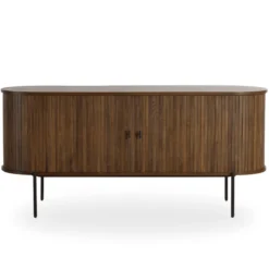 Florence jalousi skab med lameller i røget eg 160x45x75 cm