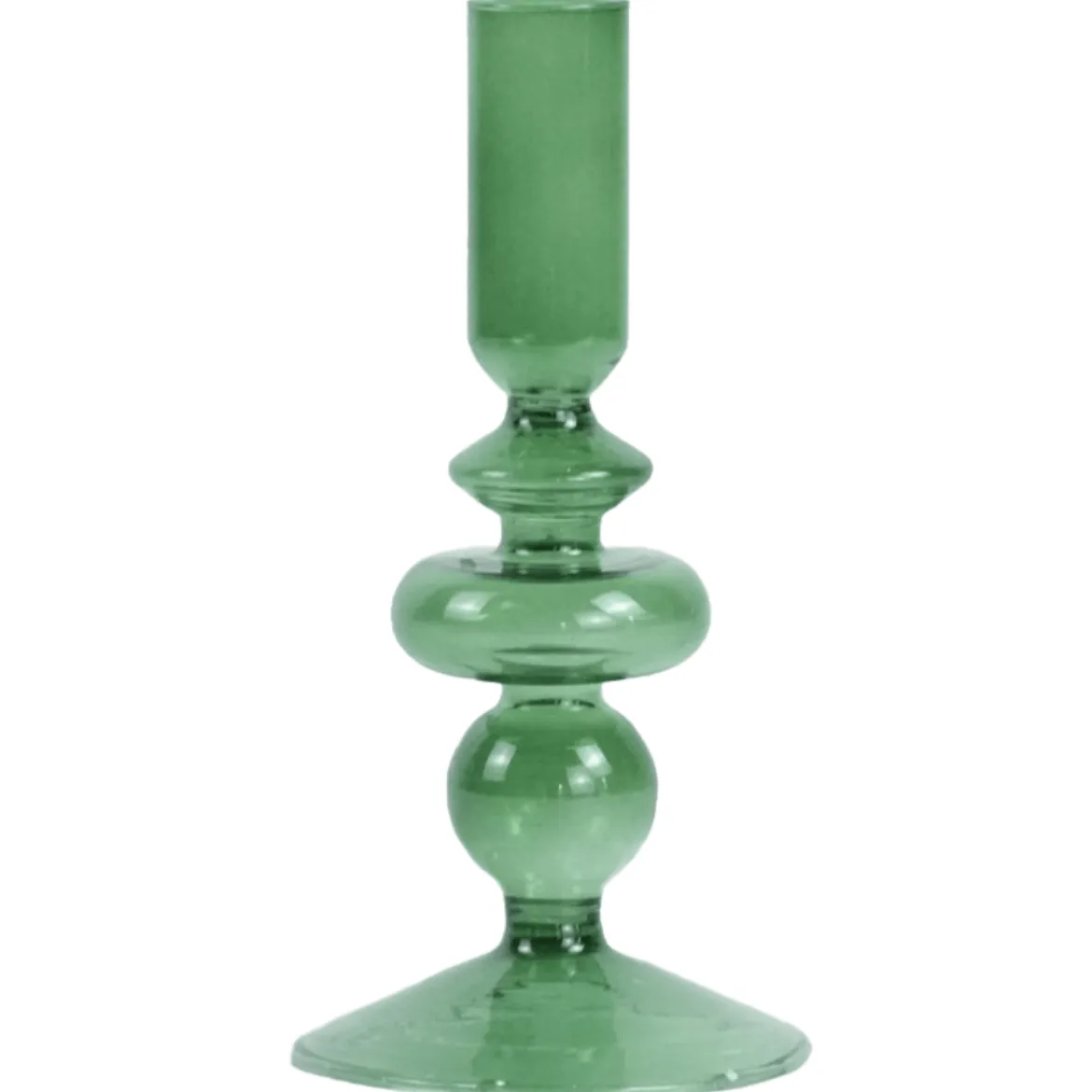 Gracie glas lysestage grøn 18 cm