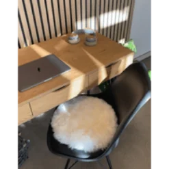 Ægte lammeskindshynde - Hvid Ø35 cm