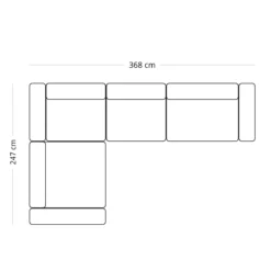 Hailey - Hjørnesofa modulsofa i sand med 4 moduler (Opstilling 1) L: 368 X D: 247 X H: 65 cm
