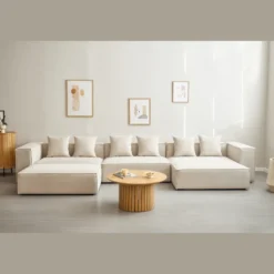 Hailey midtermodul i beige L: 121 X D: 100 X H: 65 cm