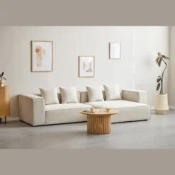 Hailey modul med halvt ryglæne højrevendt i beige L: 148 x D: 100 x H: 65 cm