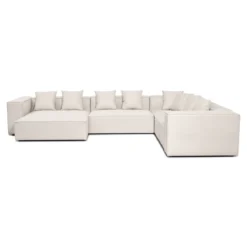 Hailey - U-sofa modulsofa i beige med 4 moduler - Venstrevendt chaiselong L: 368 X D: 247 X H: 65 cm