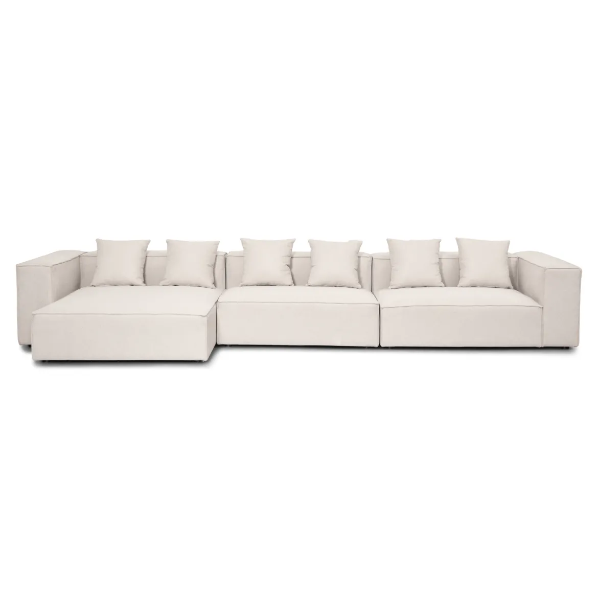 Hailey - Venstrevendt chaiselong modulsofa i beige med 3 moduler L: 415 X D: 148 X H: 65 cm