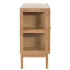 Havana egetræ glas skænk/vitrineskab med 3 låger - 80x40x140 cm