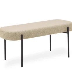 Helena bænk i beige boucle 100x36x43 cm