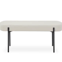 Helena bænk i hvid boucle 100x36x43 cm