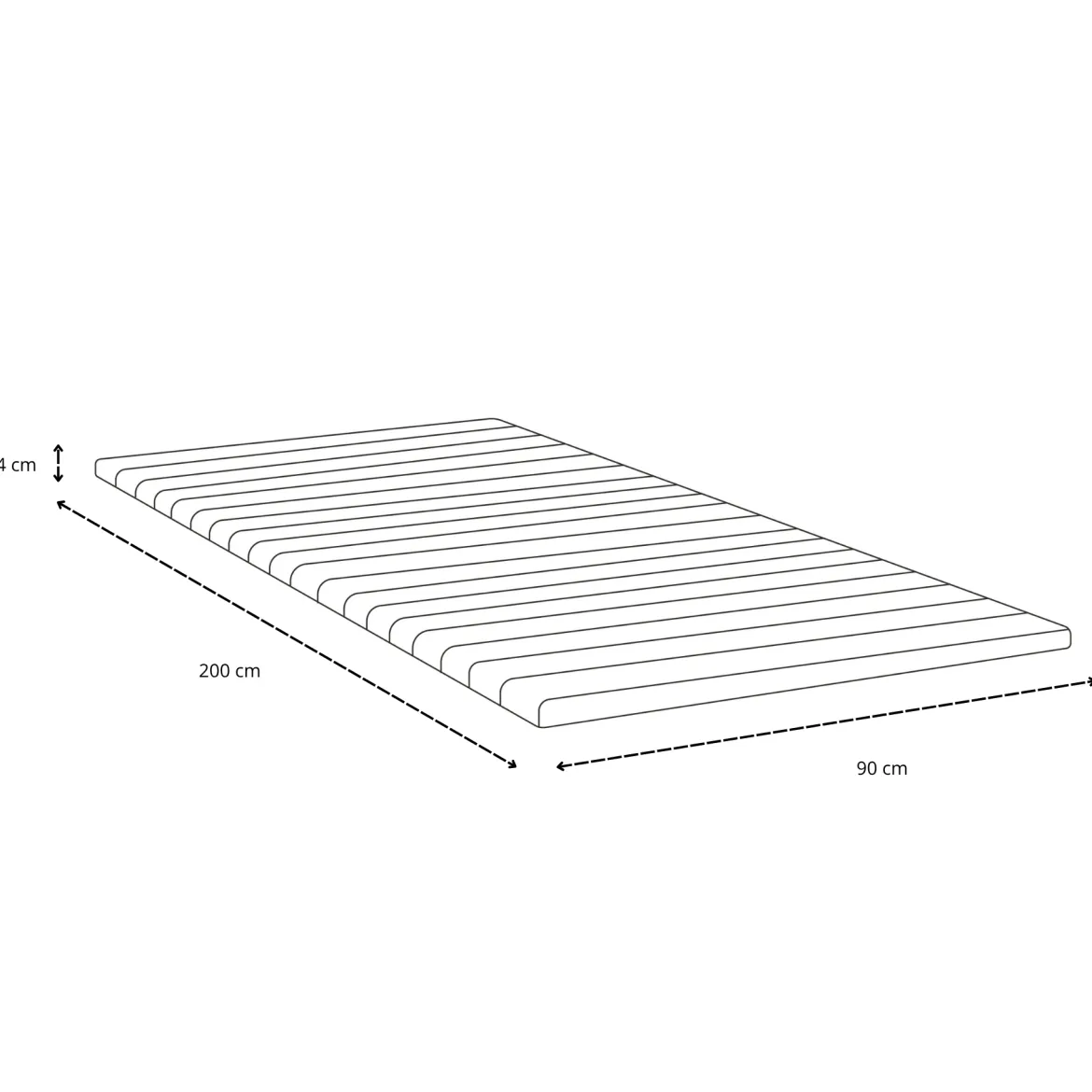 Henry hvid topmadras i PU-skum 90x200x4 cm