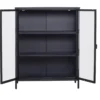 Herman glas skænk/vitrineskab - Sort metal 80x40x105 cm
