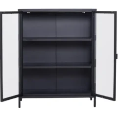 Herman glas skænk/vitrineskab - Sort metal 80x40x105 cm