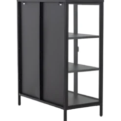 Herman glas skænk/vitrineskab - Sort metal 80x40x105 cm