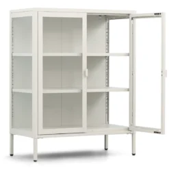 Herman glas skænk/vitrineskab - Beige metal 80x40x105 cm