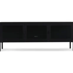 Herman TV bord - Sort metal/glas - 130x40x50 cm
