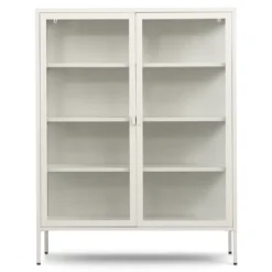 Herman Vitrineskab - Beige metal/glas - 110x40x140 cm