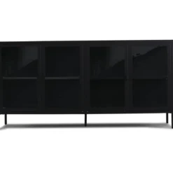Herman Vitrineskab - Sort metal/glas - 170x40x85 cm