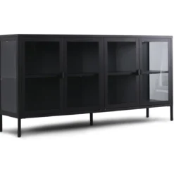 Herman Vitrineskab - Sort metal/glas - 170x40x85 cm