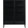 Herman Vitrineskab - Sort metal/glas - 110x40x140 cm